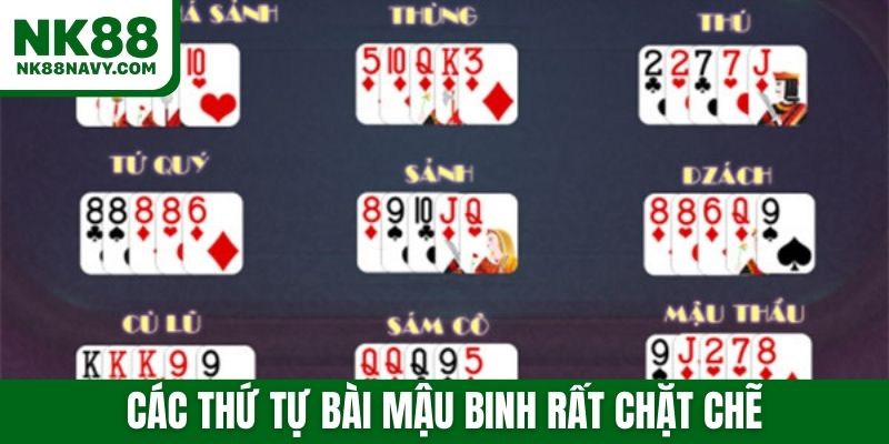 Các thứ tự bài mậu binh rất chặt chẽ