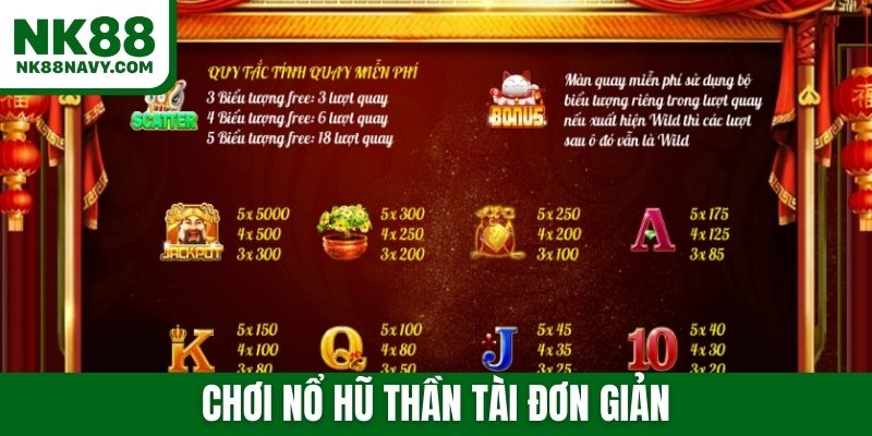 Chơi nổ hũ Thần tài đơn giản