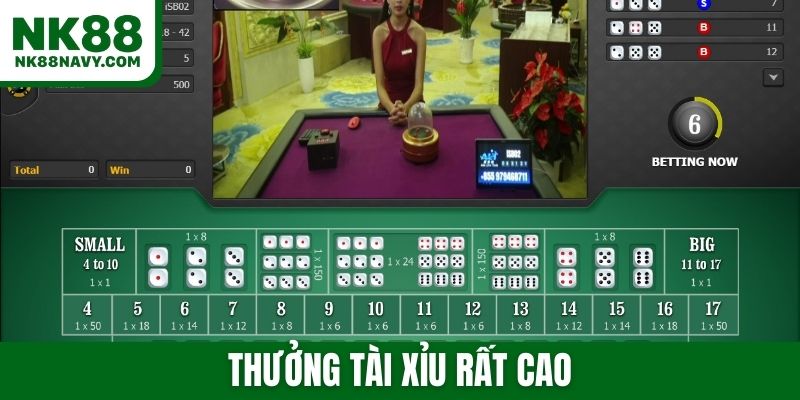 Thưởng tài xỉu rất cao